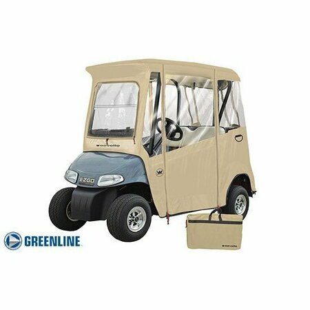 EEVELLE Greenline 2 Passenger Drivable Golf Cart Enclosure - Tan GLEEZT02